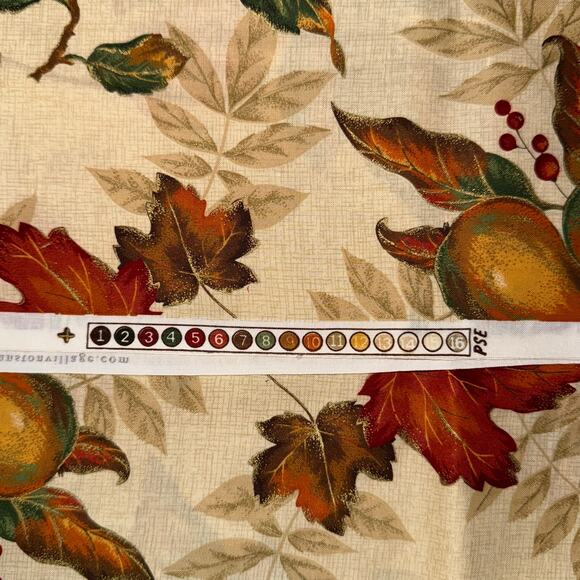 Fall Harvest Leaves, Fruit - VIP for Cranston Fabric - 1/2 Yard - Gold Metallic - Picture 9 of 9